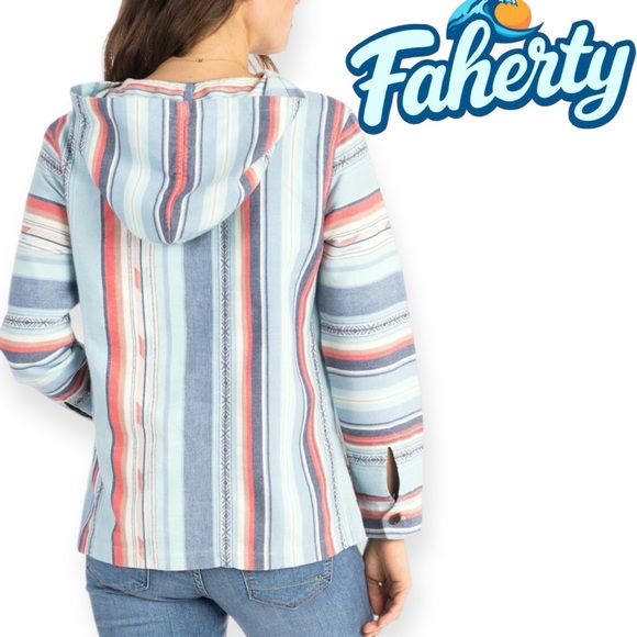 FAHERTY BRAND 
Baja Poncho Hoodie Sierra Paradise - Stripe XS - Picture 3 of 10